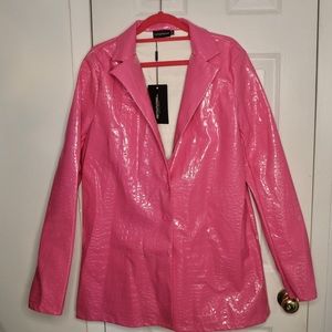 PINK Vinyl Faux “Croc” Blazer